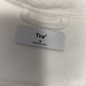 aritzia tna terry fleece artega button up
